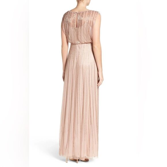 Adrianna Papell Beaded Mesh Blouson Gown NWT - Picture 2 of 11